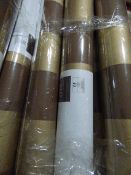 Nine Rolls of Brown with Gold Broad Stripe Vinyl Wallpaper