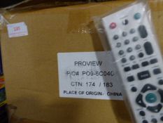 *Box Containing 100 Pro-view All In One Remote Controls