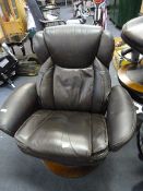 *Leather Reclining Chair with Footstool