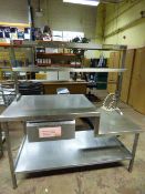 Stainless Steel Chef Pas with Heated Lamp Display, Under shelf and Drawer