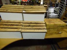 Two Graduated Display Stands and Six Chopping Boards
