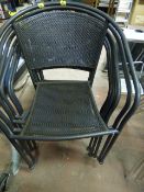 Six Tubular Steel Stackable Chairs