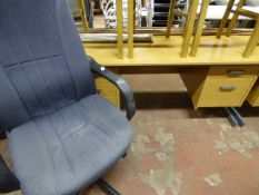 Double Pedestal Executive Desk in Light Beech Finish with High Back Executive Chair