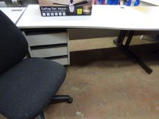 Gray Single Pedestal Desk and a Typist Swivel Chair (charcoal)
