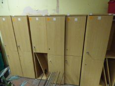 Seven Banks of Two Lockers in Light Beech Effect