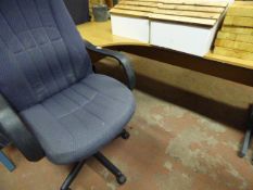 L-shape Desk with Left Hand Return in Light Beech Finish with High Back Executive Chair