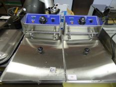 *Ace Catering Stainless Steel Counter Top Two Basket, Two Compartment Fryer