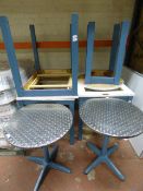 Three Rectangular Tables, One Circular Table and Two Polished Aluminium Tables