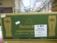 Box Containing Twenty Four Branded Heineken Glasses