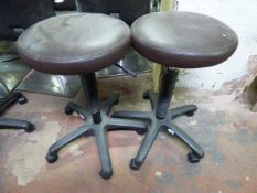 Two Adjustable Height Beauticians Stools