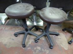 Two Adjustable Height Beauticians Stools