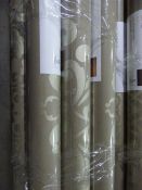 Six Rolls of Beige with Gold Floral Vinyl Wallpaper