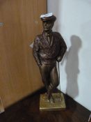 Bronzed Sculpture of a Golfer
