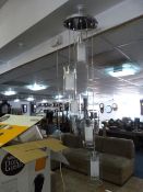 Five Hanging Chrome LIghts with Glass Shades