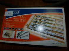 Set of Draper Five Piece Mortice Chisel and Bit Set