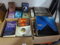 Four Boxes of Assorted Reference Book and Novels INcluding; Stephen King