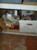 Box Containing Assorted Ironmongery and a Box of Electrical Cables