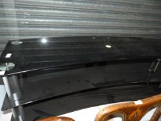 *Three Tier Glass and Brushed Stainless Steel TV Stand