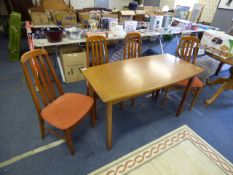Teak Extending Dining Table and 4 Chairs