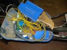 *Wheelbarrow Containing Various Fixing, 110v Extension Leads, Etc