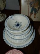 Adams Blue and White Dinner Service and a Pink and White Dinner Service