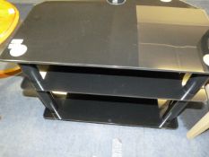High Gloss Black Three Tier TV and Video Unit