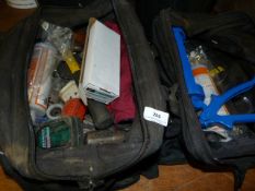 *Two Bags Containing Assorted Tools, Adhesives, Etc