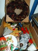 Box of Assorted Christmas Decorations