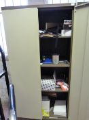 *6' Coffee and Cream Stationery Cabinet Containing Assorted Office Stationery