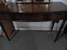 Fine Quality Reproduction Bow Fronted Side Table Over Three Drawers