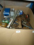 Box Containing Assorted Joiners Tools Which Include; Chisels, Drill Bits, Spanners and Assorted