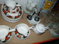Assorted Cut Glass and Dinnerware