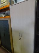 *6' Stationery Cabinet Enclosed by Double Doors in Light Beech Finish