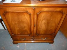 Fine Quality Reproduction Figured Mahogany TV Cabinet