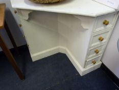 Shabby Chic Style Pine Corner Desk with Drawers