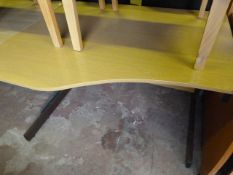 Light Oak L-Shaped Desk with Left Hand Return