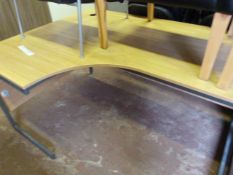 Light Oak L-Shaped Desk with Left Hand Return