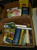 Two Boxes Containing Assorted Gardening Books, Children's Books, Novels, Cookery Books, Etc