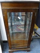 Reproduction Mahogany Mirrored Back China Display Cabinet with Cut Glass Door