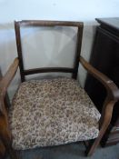 Oak Framed Chair with Upholstered Seat