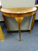Demi Lune Hall Table on Cabriole Legs