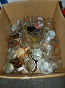 Box of Assorted Branded and Continental Beer Glasses