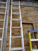 Twenty Two Rung Double Extending Aluminium Ladder