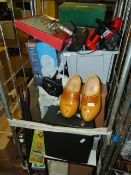 Trolley Containing Various Household Effects Including; Christmas Decorations, Camping Stoves,