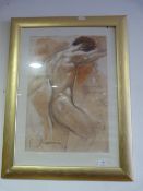 Gilt Framed Print of a Naked Male