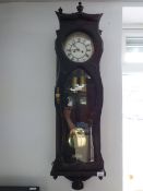 Black Art Nouveau Twin Weight Vienna Regulator