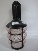 Pink and Wrought Iron Wall Lamp