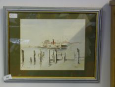 Colin Verity Signed Watercolour 1974 Quayside Scene