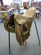 Leather Saddle & Stirrups