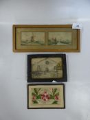 Two Prints and an Early Embroidered Postcard